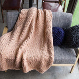 Heavy Knit Throw in Beige