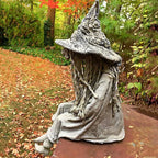 Solar Witch Garden Statue with LED Lantern, 8.6-Inch - product view 6