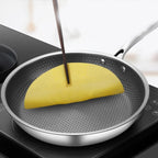 SacredHut | Premium Stainless Steel Frying Pan with Non-Stick Pixel Technology – Perfect for Healthy Frying