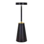 Slim Rechargeable Table Lamp, 3-Color Touch-Dimmable LED Light - Black
