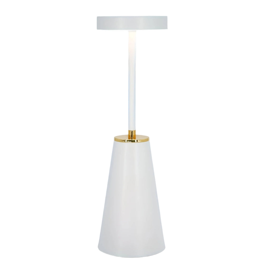 Slim Rechargeable Table Lamp, 3-Color Touch-Dimmable LED Light - White