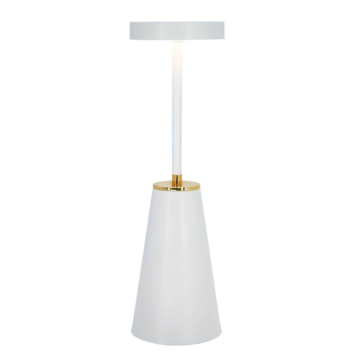 Slim Rechargeable Table Lamp, 3-Color Touch-Dimmable LED Light - White