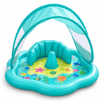 Inflatable baby water play mat with sun canopy