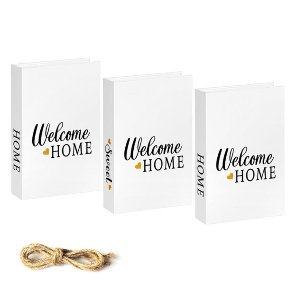 Rustic Decorative Book Stack, White Faux Books with Twine — product view 7