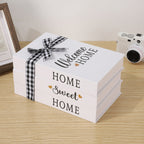 Rustic Decorative Book Stack, White Faux Books with Twine — product view 4