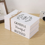 Rustic Decorative Book Stack, White Faux Books with Twine — product view 5