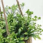 Hanging Artificial Plant in Woven Basket, Faux Eucalyptus or Rosemary — product view 9