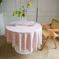 Leaf Embroidered Round Tablecloth, 55-Inch Dining Table Cover — product view 1