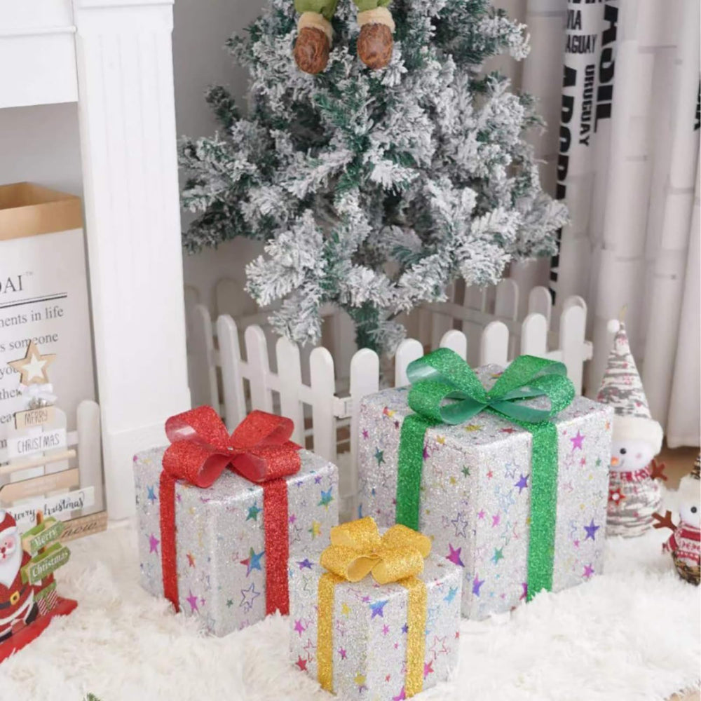 LED Christmas Gift Box Lights, Battery-Powered Set of 3 - product view 7