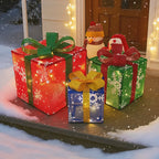 LED Christmas Gift Box Lights, Battery-Powered Set of 3 - Model 3, 3 Pieces Set