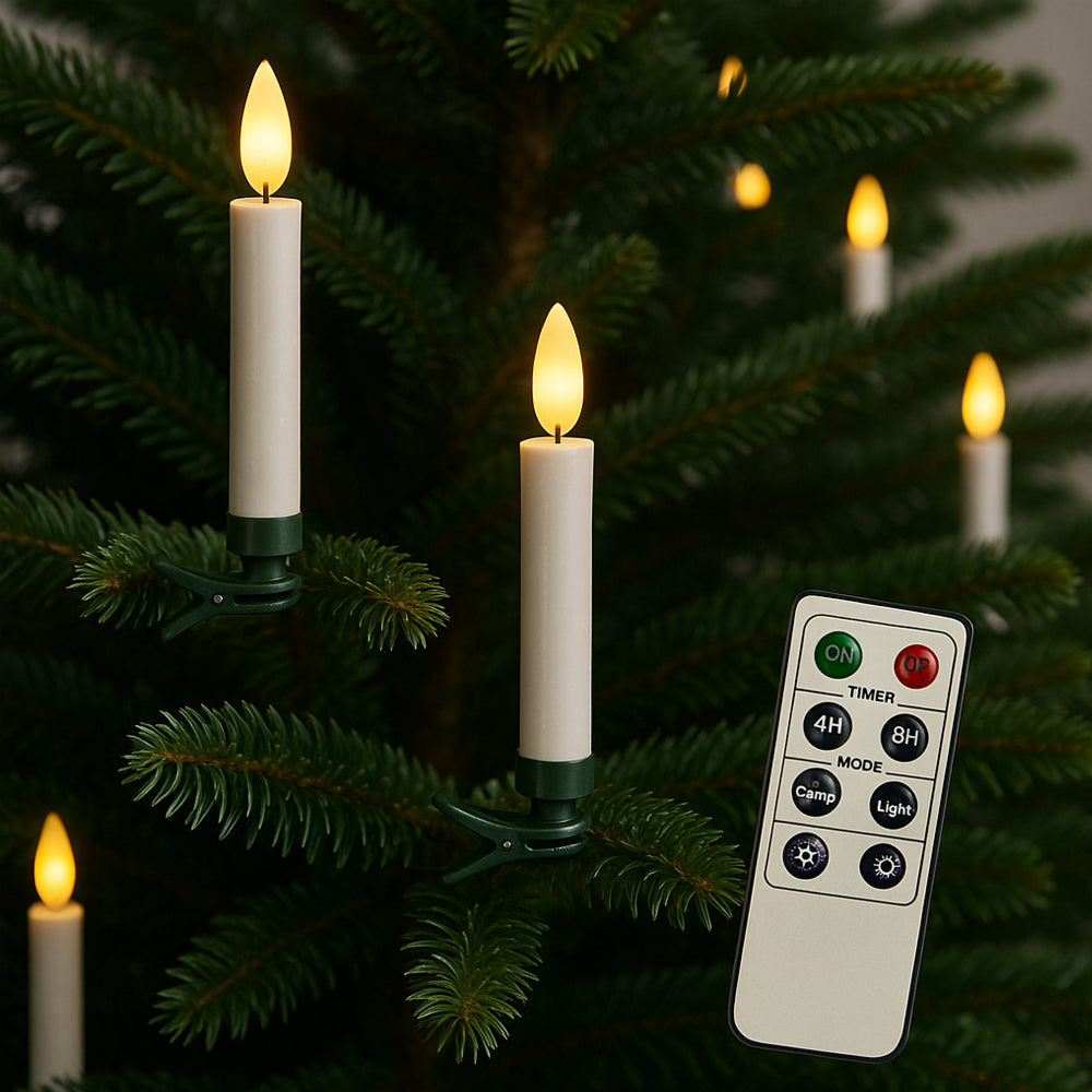 Wireless LED Christmas Tree Candles with Remote, 10–30 Pieces - product view 1