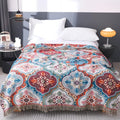 Moroccan Mosaic Cotton Throw Blanket, Reversible Tassel Fringe — product view 1