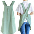 Japanese Cross-Back Apron — Mint Green