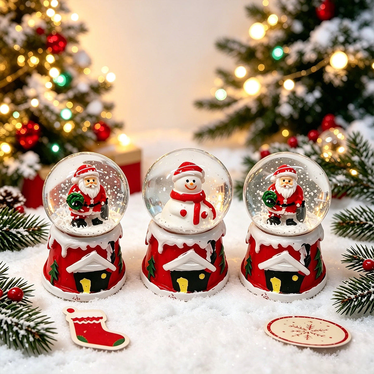 Mini Christmas Snow Globe, 7 cm, Assorted Festive Designs - product view 4