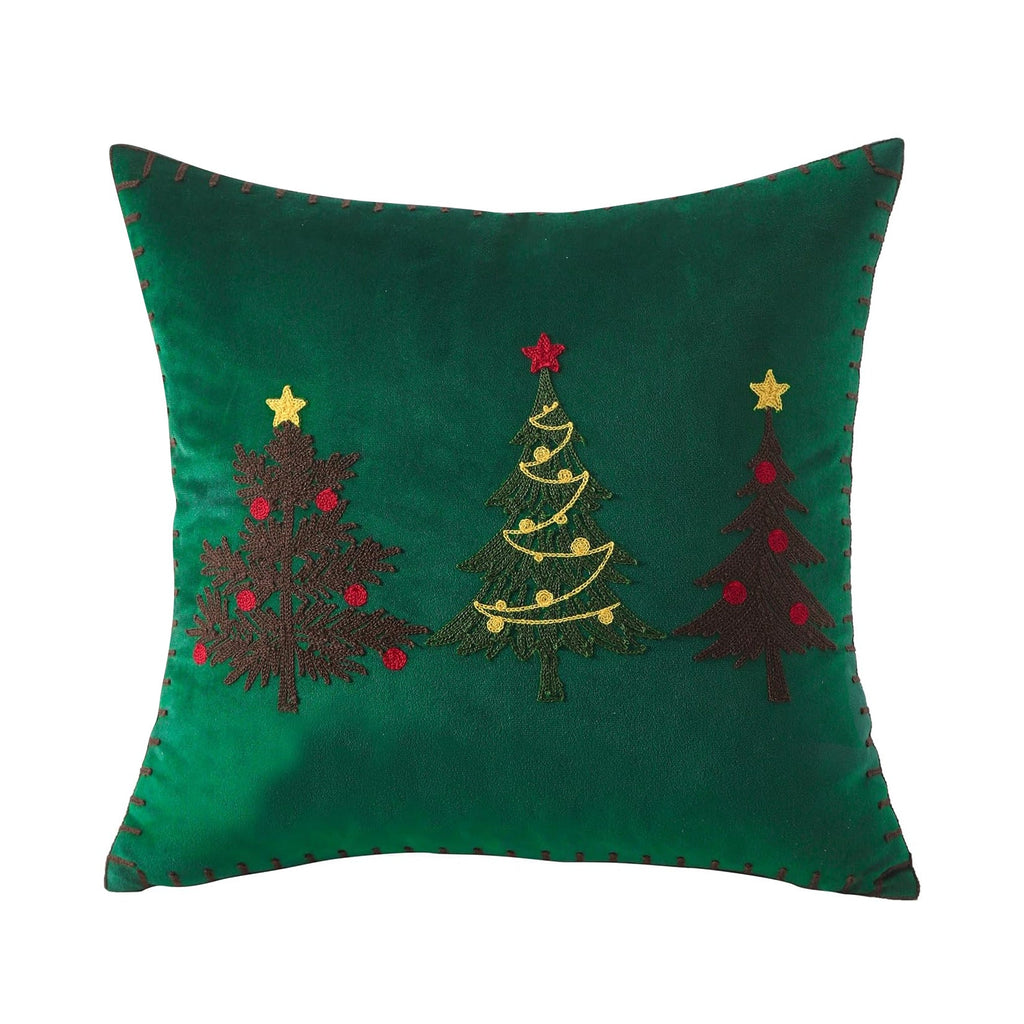 Embroidered Christmas Tree Pillow Cover, 17.72 × 17.72 Inches - product view 4
