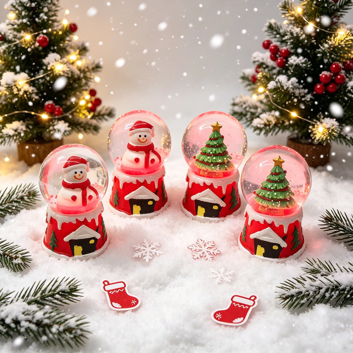 Mini Christmas Snow Globe, 7 cm, Assorted Festive Designs - product view 3