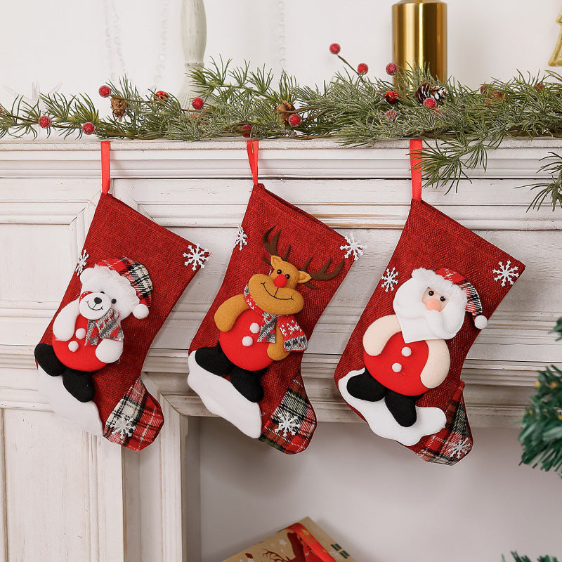 Christmas Hanging Stockings, Reindeer, Santa, Snowman & Polar Bear - product view 4