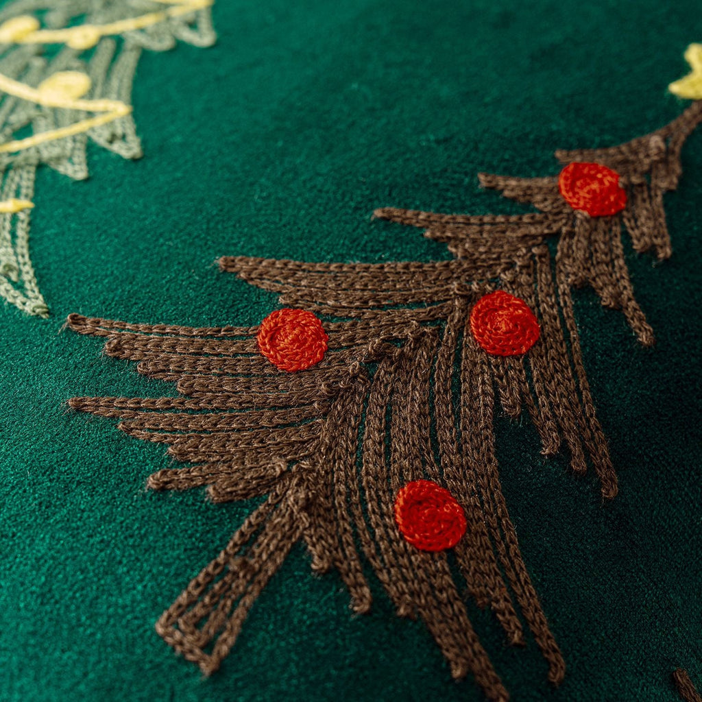 Embroidered Christmas Tree Pillow Cover, 17.72 × 17.72 Inches - product view 3