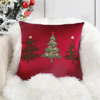Embroidered Christmas Tree Pillow Cover, 17.72 × 17.72 Inches - product view 6