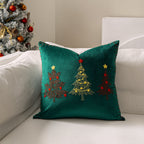 Embroidered Christmas Tree Pillow Cover, 17.72 × 17.72 Inches - product view 1