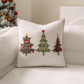 Embroidered Christmas Tree Pillow Cover, 17.72 × 17.72 Inches - product view 7