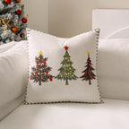 Embroidered Christmas Tree Pillow Cover, 17.72 × 17.72 Inches - product view 7