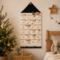 Fabric Christmas Advent Calendar, 24-Pocket Wall Countdown - Black