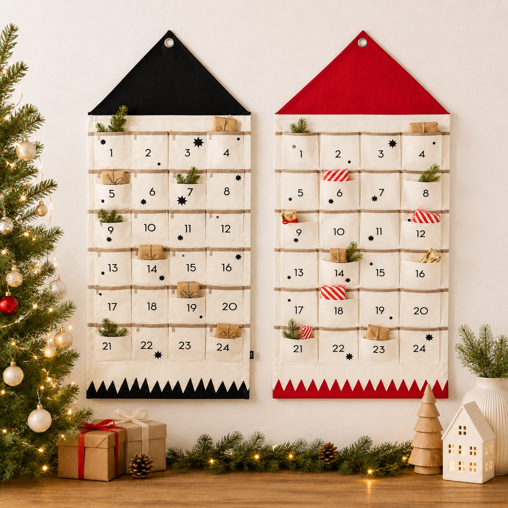 Fabric Christmas Advent Calendar, 24-Pocket Wall Countdown - product view 1