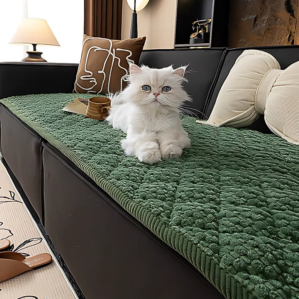 Quilted Sofa Cover — Green Serenity