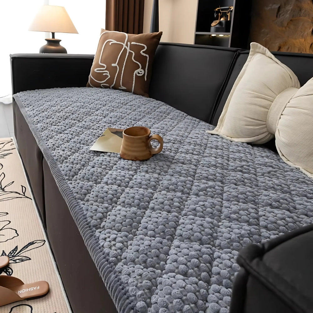Quilted Sofa Cover — Gray Ease