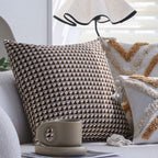 Textured Check Throw Pillow Cover, Microfiber Woven Cushion Cover — product view 6