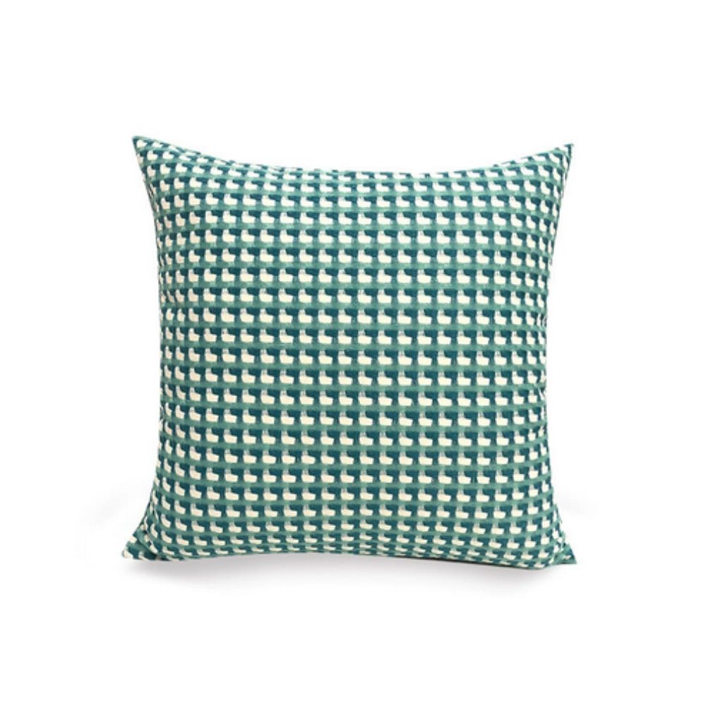 Textured Check Throw Pillow Cover, Microfiber Woven Cushion Cover — product view 7