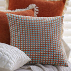 Textured Check Throw Pillow Cover, Microfiber Woven Cushion Cover — product view 4
