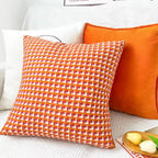 Textured Check Throw Pillow Cover, Microfiber Woven Cushion Cover — product view 2