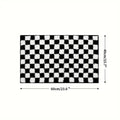 Checkered Bath Mat, Absorbent Non-Slip Microfiber Bathroom Rug — product view 1