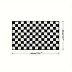 Checkered Bath Mat, Absorbent Non-Slip Microfiber Bathroom Rug — product view 1
