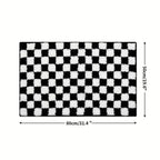 Checkered Bath Mat, Absorbent Non-Slip Microfiber Bathroom Rug — product view 9