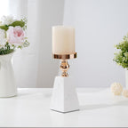 Marble Candle Holder with Gold Accent, Pyramid Table Centerpiece — product view 5
