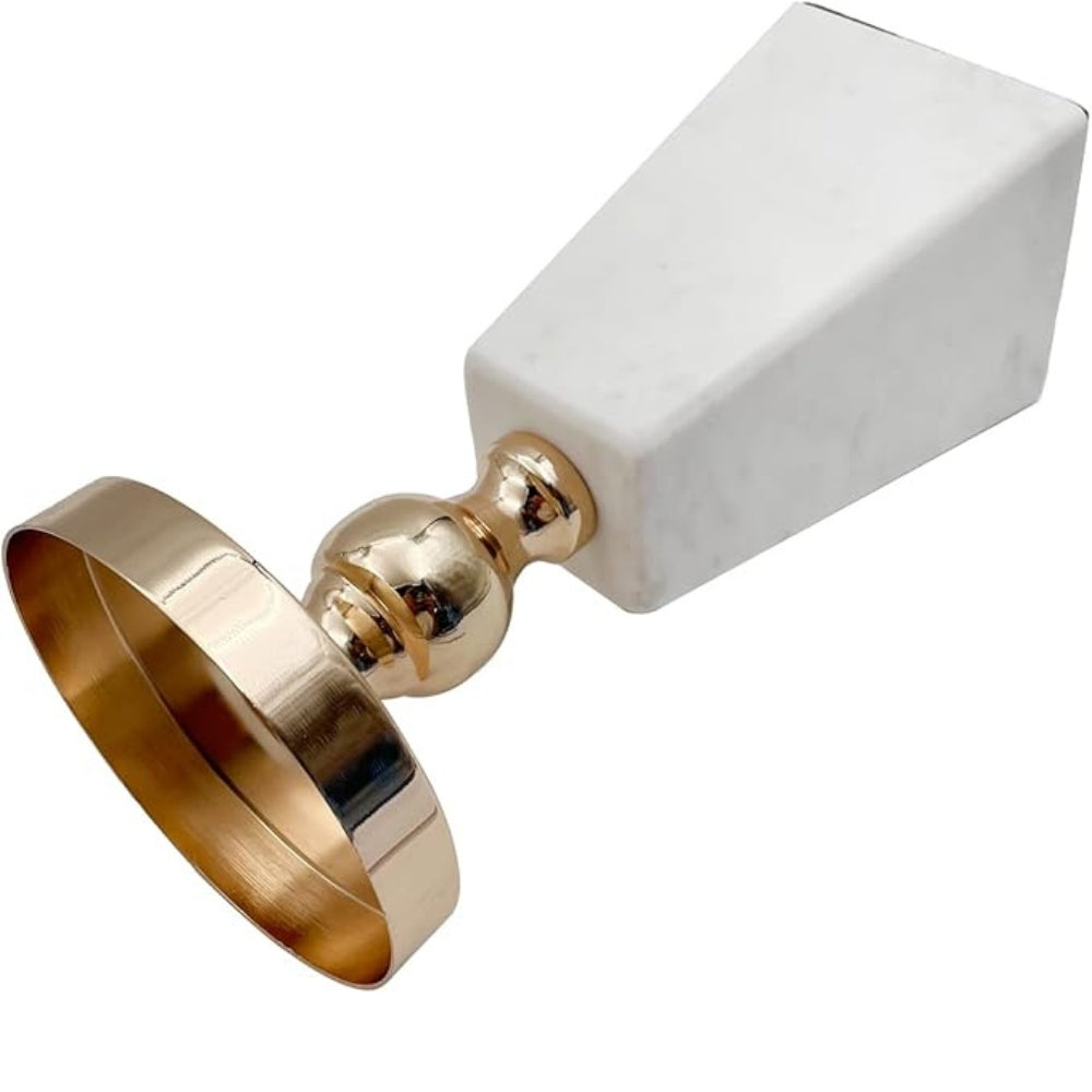 Marble Candle Holder with Gold Accent, Pyramid Table Centerpiece — product view 7