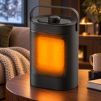 Compact ceramic space heater for bedroom and office