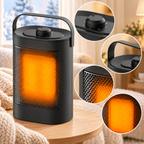Compact ceramic space heater for bedroom and office