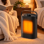 Compact ceramic space heater for bedroom and office