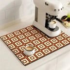 Absorbent Coffee Bar Mat — Rustic Tile