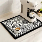 Absorbent Coffee Bar Mat — Earthy Mosaic