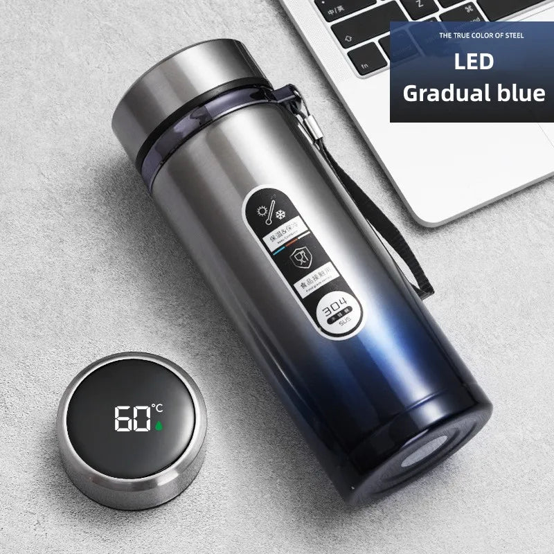 SacredHut | 800ml-1L Stainless Steel Thermos – Portable Vacuum Flask with LED Temperature Display