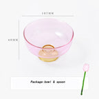 SacredHut | Colorful borosilicate dessert bowl with spoon