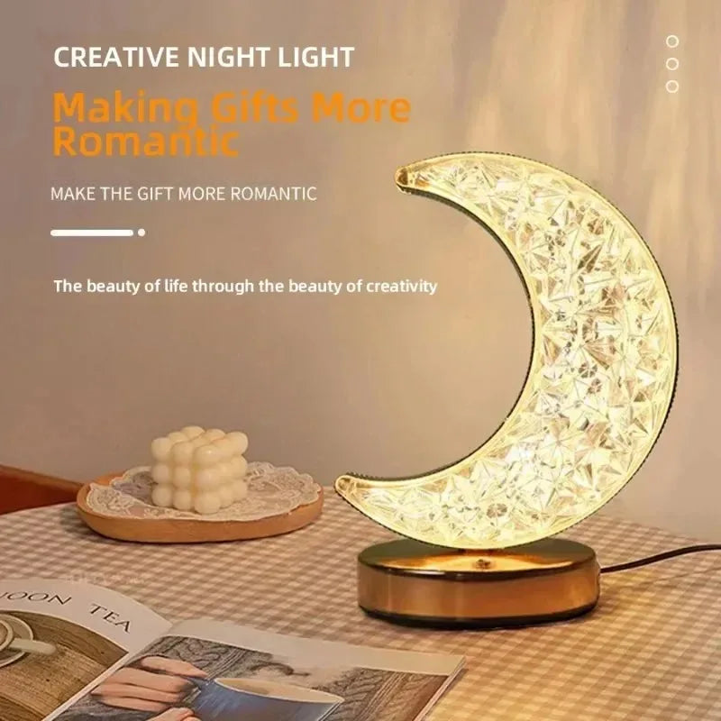 Crystal-Style LED Night Light, Rechargeable Touch-Dimming Lamp - product view 6