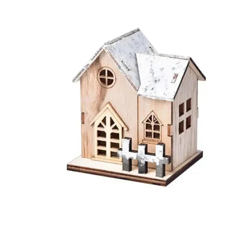 LED Christmas House Lantern, Battery-Powered Holiday Decoration - product view 6