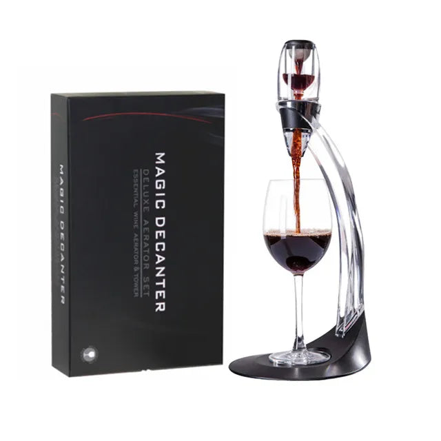 SacredHut | Wine aerator, decanter, pourer, set with filters, air purifier, stand diffuser, air aerator, sieve, aerator, wine for the dining room bar