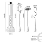 SacredHut | 3 In 1 Electric Milk Frother Rechargeable Milk Frother Handheld Frothing Device High Speeds Milk Frother Drink Mixer Coffee